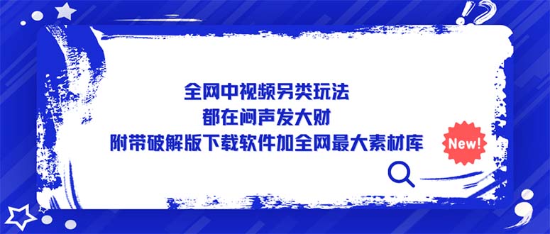 （2944期）全网中视频另类玩法，都在闷声发大财，附带破解版下载软件加全网最大素材库