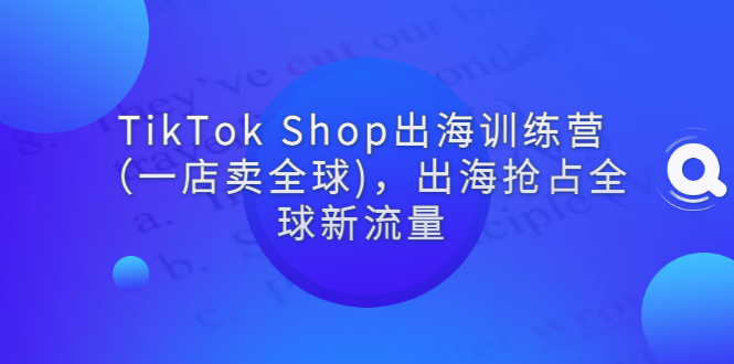 （1289期）TikTok Shop出海训练营（一店卖全球)，出海抢占全球新流量