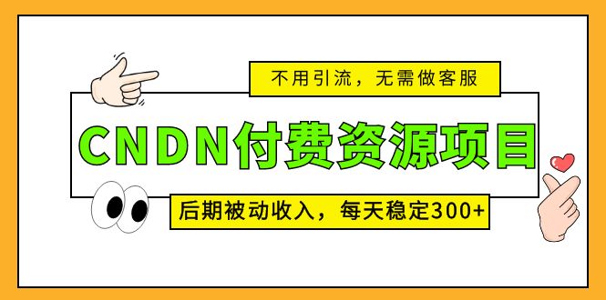 （2862期）CNDN付费资源项目，不用引流，无需做客服，后期被动收入，每天稳定300+
