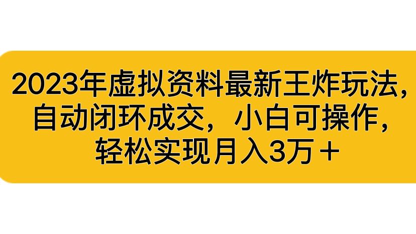 （4359期）2023年虚拟资料最新王炸玩法，自动闭环成交，小白可操作，轻松实现月入3…